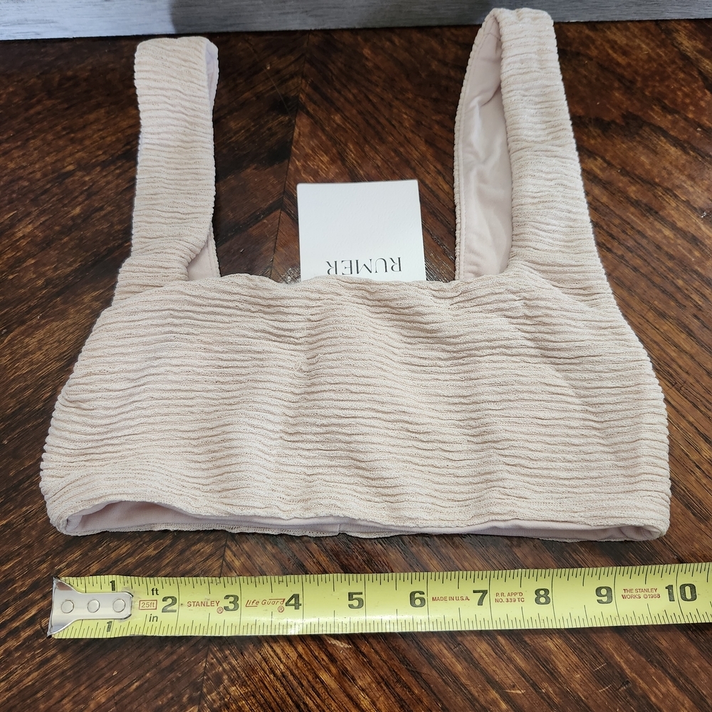 NWT Revolve Rumer Nude Ribbed Rosa Crop Or Swim Top. Sz XS - Picture 5 of 8